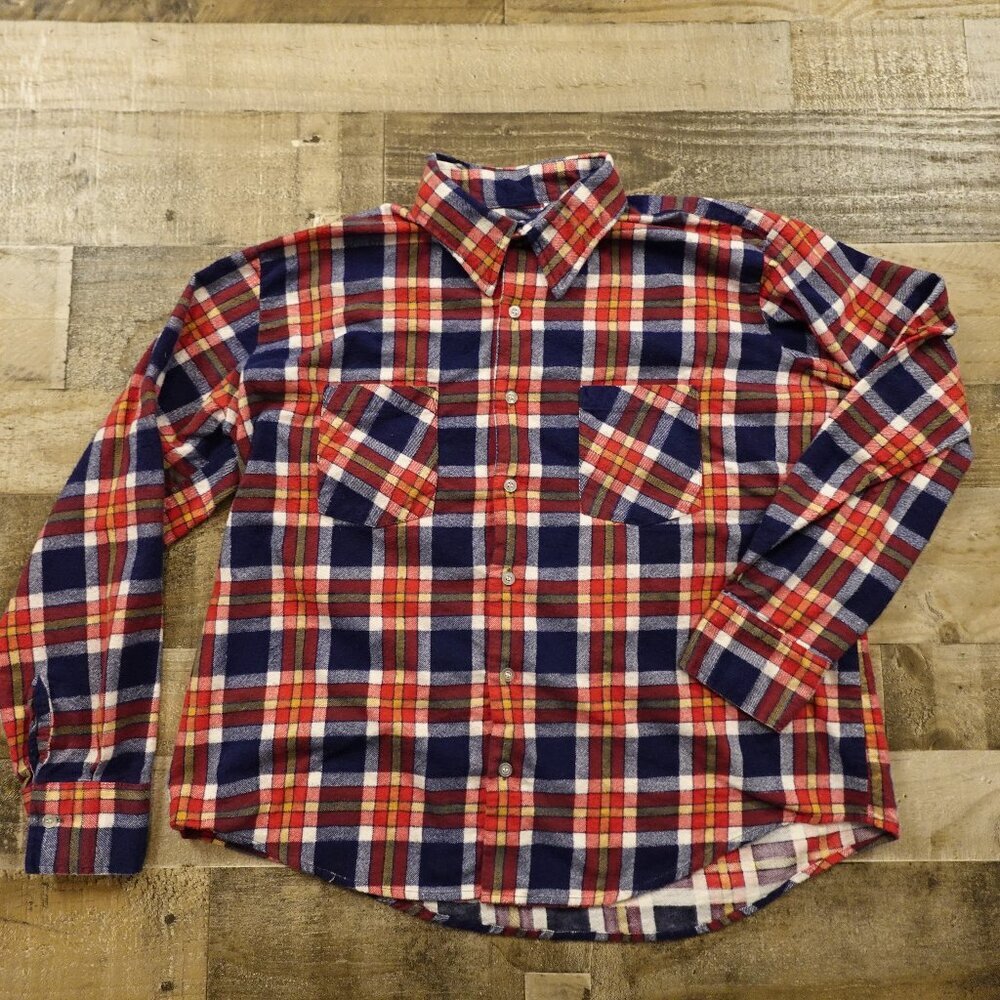 Bud Berma highlander flannel‎ men's XL red blue white